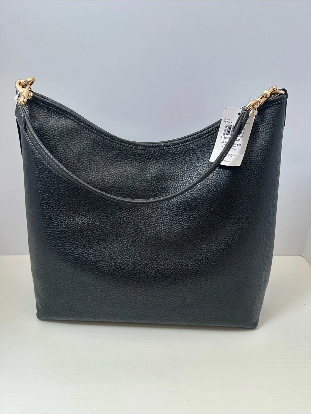 Coach Large Laurel Black Pebbled Leather with Gold Hardware
